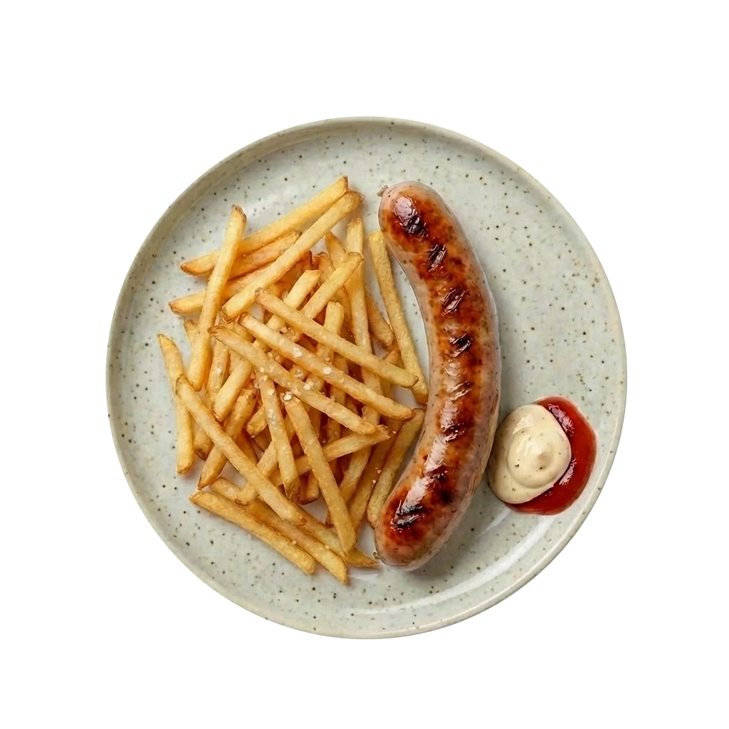 PØLSE MED POMMES FRITES